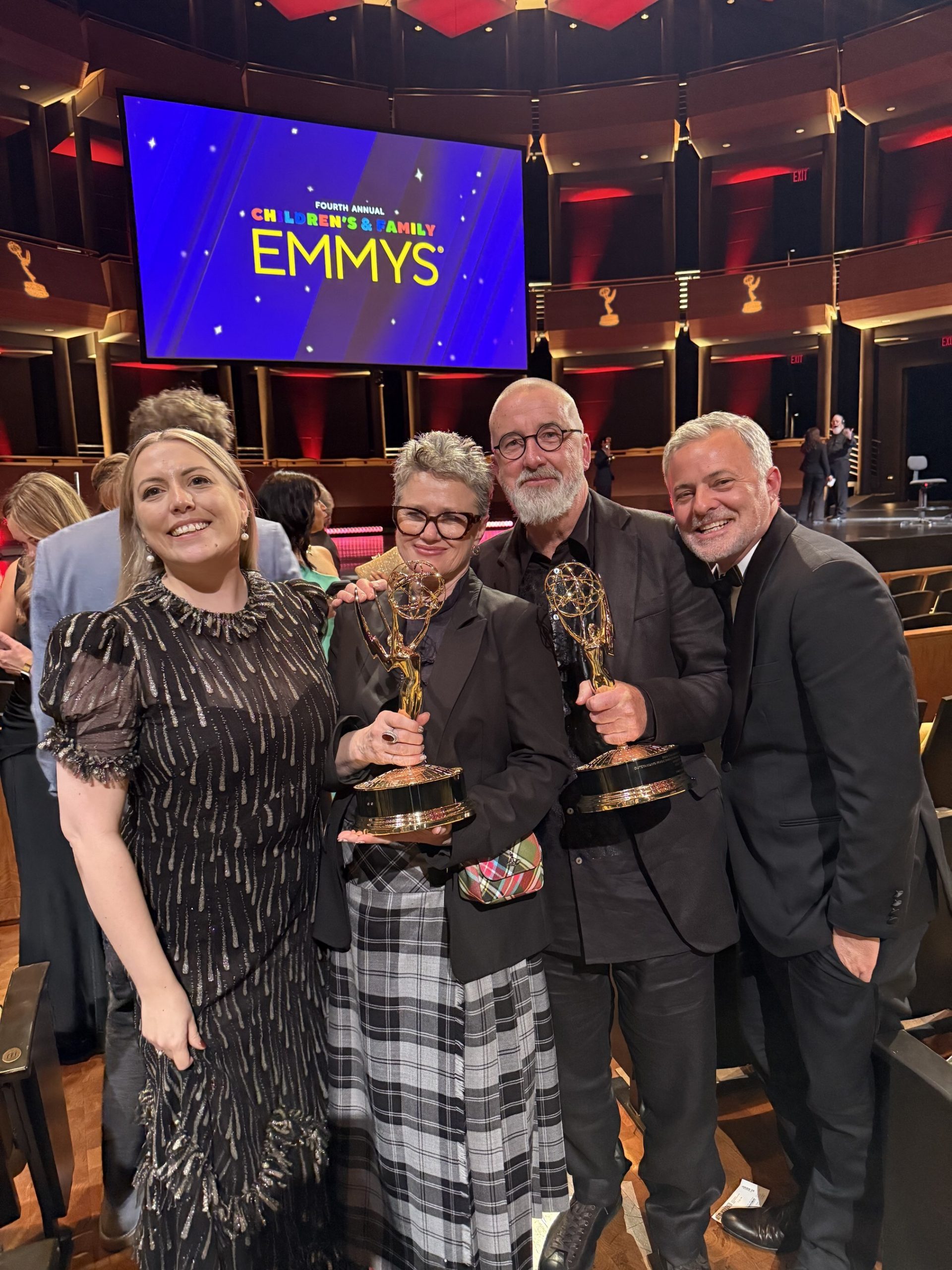 byutv byutv s winners at the children s and family emmy awards l r anna dawson simone pereira hi