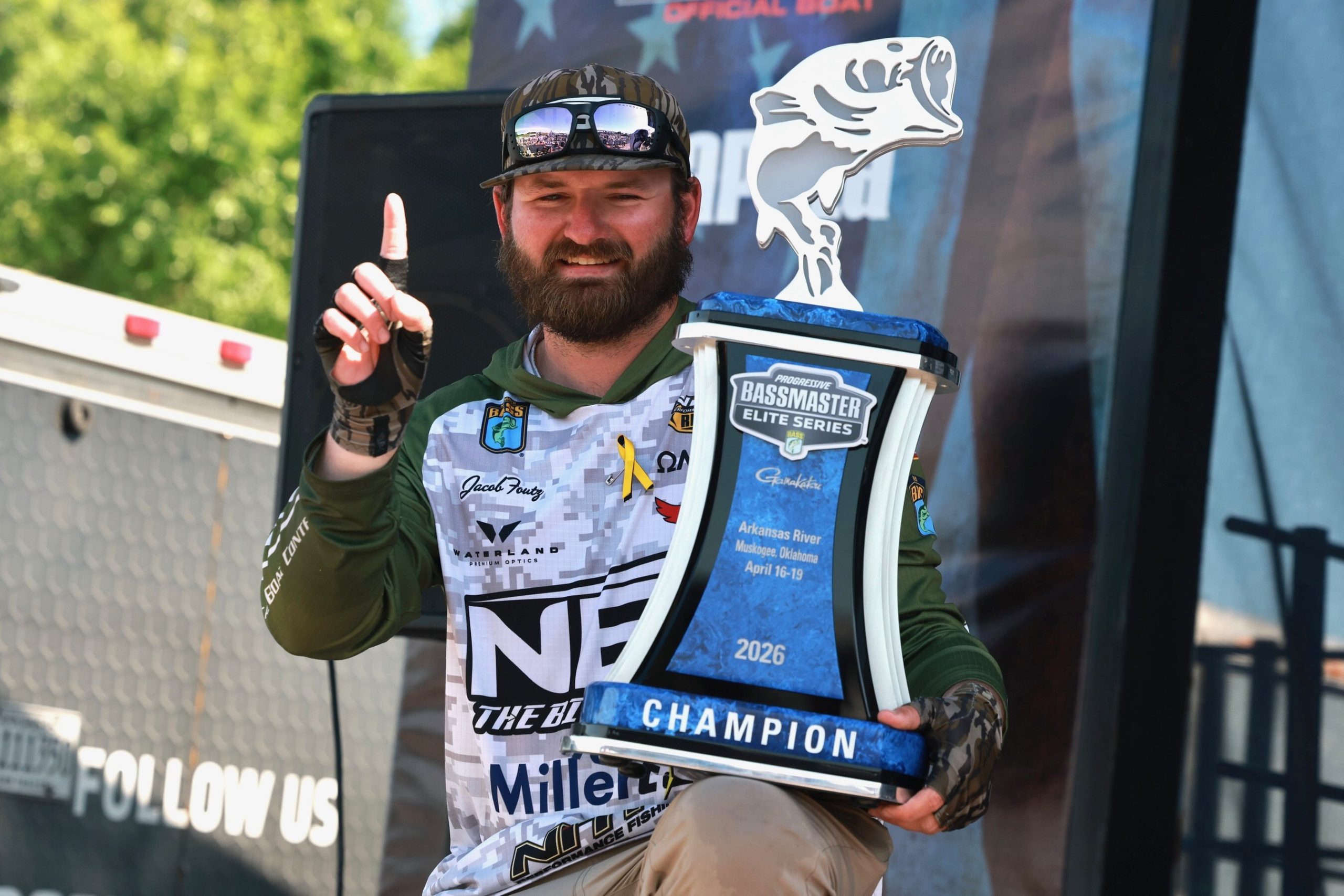 tennessee jacob foutz has won the gamakatsu bassmaster elite at arkansas river