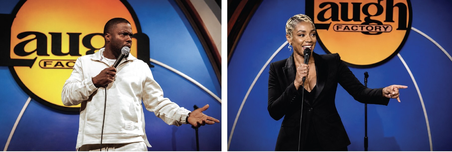 kevin hart and tiffany haddish on laugh factory stage final composite image