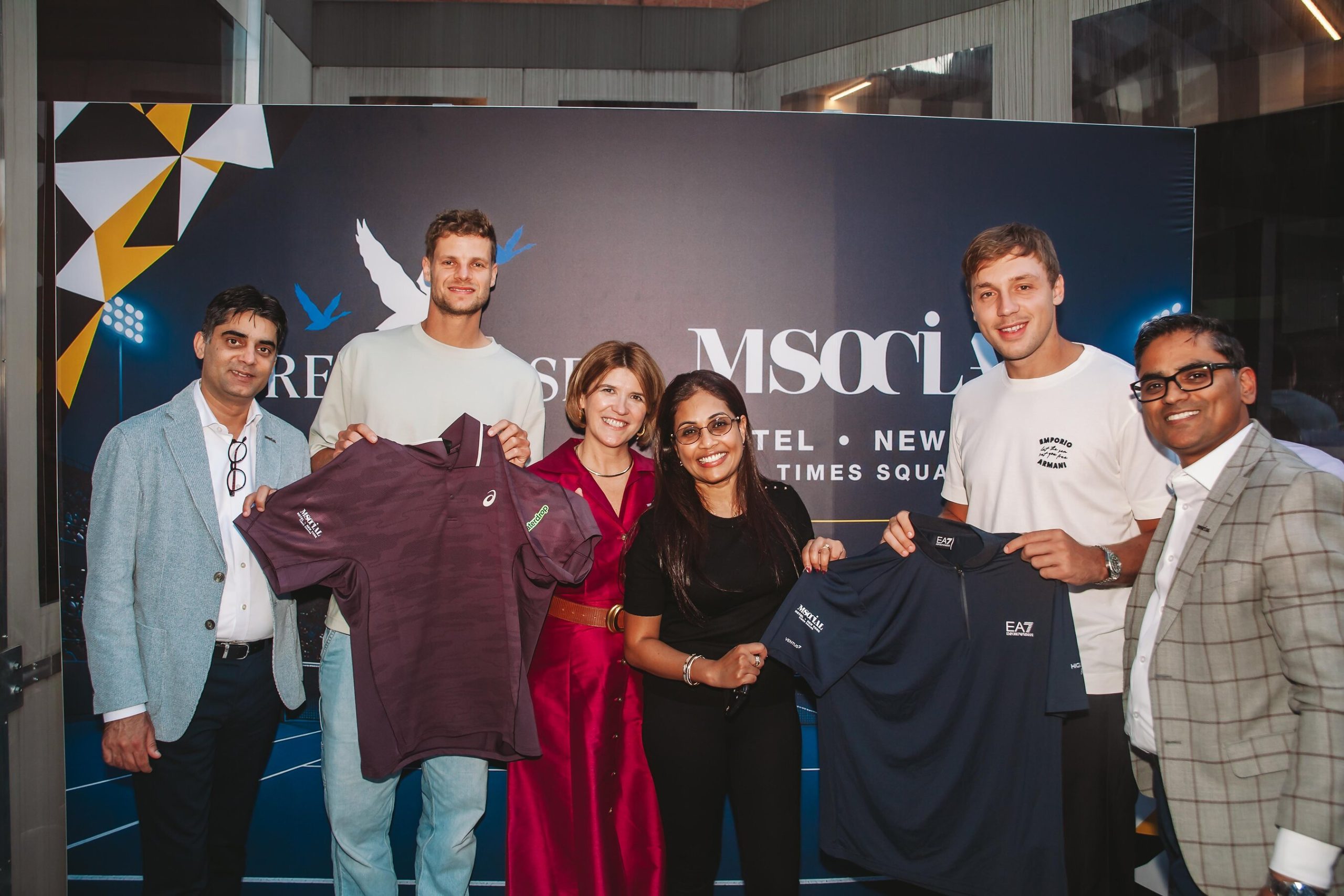 M SOCIAL COLLECTIVE BRINGS SPORT, WELLNESS AND COMMUNITY TO TIMES SQUARE DURING US OPEN WEEK m social hotel new york times square from left to right vikram sardana vice president operations